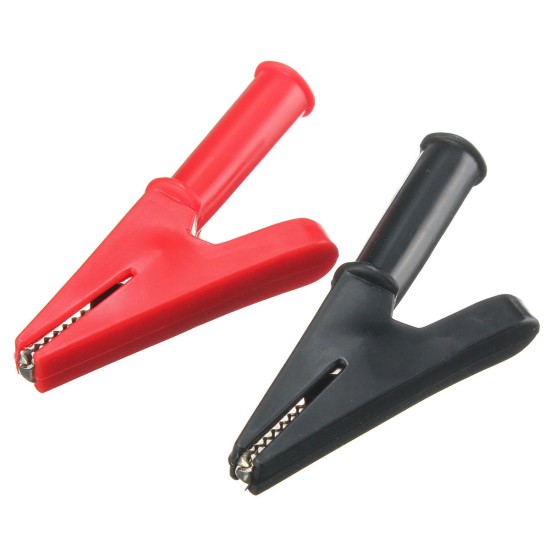 2Pcs 2000V 30A Crocodile Alligator Folders Safety Test Clips For 4mm Shrouded Banana Plug