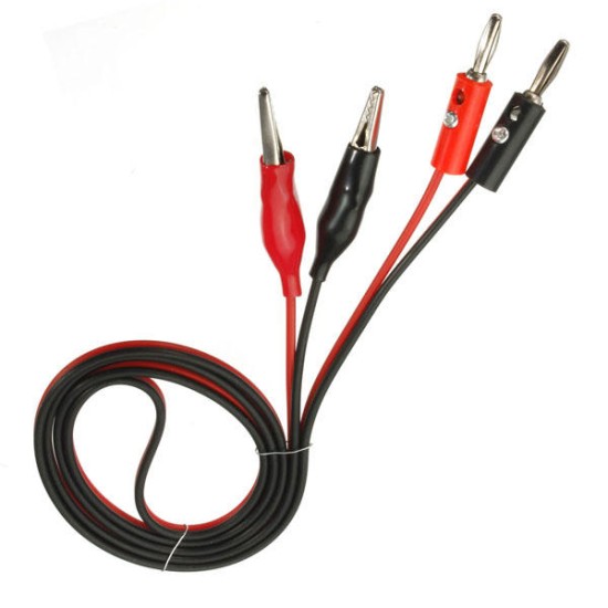 Alligator Test Lead Clip To Banana Plug Probe Cable for Multimeters