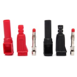 High Pressure 4mm Banana Right Angle Plug Cable Solder Connector Black and Red High Pressure 4mm Banana Right Angle Plug Cable Solder Connector Black and Red