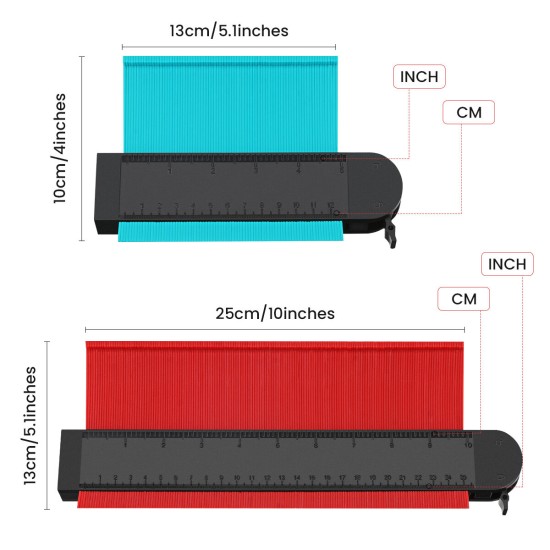 2 Pack Wider Contour Profile Gauges Contour Gauge Duplicator Copy Irregular Shapes Measuring