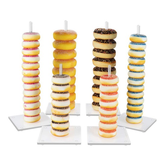 6pcs Donut Wall Storage Stand Acrylic Candy Sweet Party Doughnut Holder Display Box