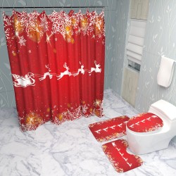 Christmas Decorations 180x180cm Shower Curtain Mat Bathroom Anti-slip Carpet Rug Christmas Decorations 180x180cm Shower Curtain Mat Bathroom Anti-slip Carpet Rug