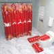 Christmas Decorations 180x180cm Shower Curtain Mat Bathroom Anti-slip Carpet Rug