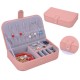 Litchi Pattern Jewelry Box Leather Earrings Storage Cases For Girl Portable Monolayer Jewelry Organize Travel Casket