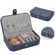 Litchi Pattern Jewelry Box Leather Earrings Storage Cases For Girl Portable Monolayer Jewelry Organize Travel Casket