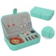 Litchi Pattern Jewelry Box Leather Earrings Storage Cases For Girl Portable Monolayer Jewelry Organize Travel Casket