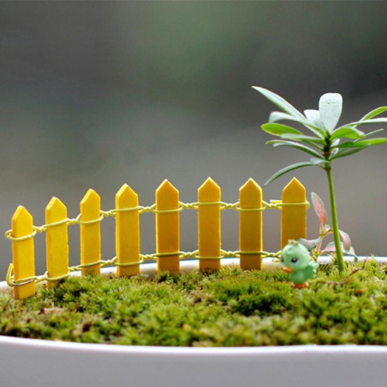 Miniature Small Wood Fence DIY Fairy Garden Micro Dollhouse Plant Pot Decorations Bonsai Terrarium Ornament