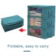 3PCS Foldable Clothes Storage Boxes Bags Ziped Organizers Closet Wardrobe