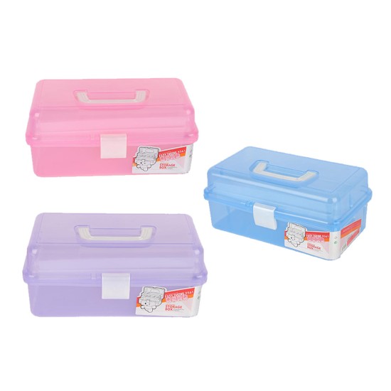 Clear Plastic Craft Makeup Organizer Jewelry Storage Compartment Tools Box Case