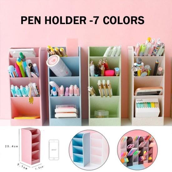 Creative Fashion Oblique Pen Holder Wheat Stalk Korean Style Multi-function Desktop StorageBox Office Stationery Kawaii