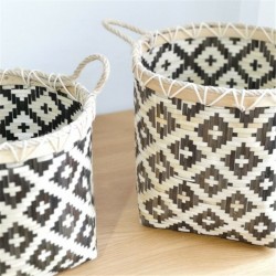 Large Capacity Storage Baskets Woven Bamboo Storage Bucket Handle Flower Pot Vase Toy Holder Household Organizer Large Capacity Storage Baskets Woven Bamboo Storage Bucket Handle Flower Pot Vase Toy Holder Household Organizer