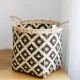 Large Capacity Storage Baskets Woven Bamboo Storage Bucket Handle Flower Pot Vase Toy Holder Household Organizer