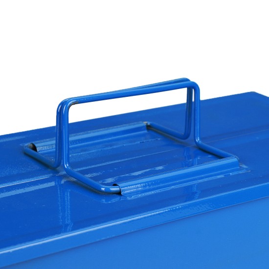 1PCS Blue Double-layer Iron Toolbox Double-layer Iron Toolbox Portable Folding Toolbox Household Storage Box