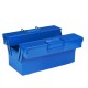 1PCS Blue Double-layer Iron Toolbox Double-layer Iron Toolbox Portable Folding Toolbox Household Storage Box