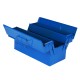 1PCS Blue Double-layer Iron Toolbox Double-layer Iron Toolbox Portable Folding Toolbox Household Storage Box