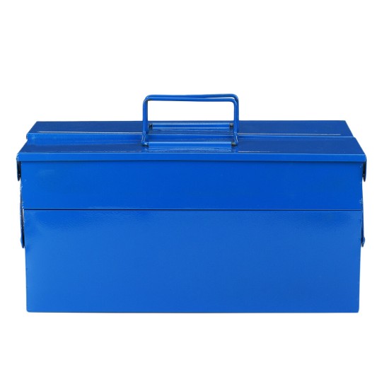 1PCS Blue Double-layer Iron Toolbox Double-layer Iron Toolbox Portable Folding Toolbox Household Storage Box