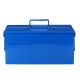 1PCS Blue Double-layer Iron Toolbox Double-layer Iron Toolbox Portable Folding Toolbox Household Storage Box