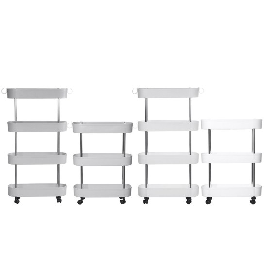 3/4 Layers Slim Storage Cart Mobile Shelving Unit Organizer Slide Out Storage Rolling Utility Cart Racks For Kitchen Bathroom