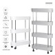 3/4 Layers Slim Storage Cart Mobile Shelving Unit Organizer Slide Out Storage Rolling Utility Cart Racks For Kitchen Bathroom