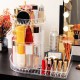 360 Degree Rotation Transparent Tabletop Acrylic Cosmetic Rotating Makeup Organizer Spinning Rack Large Capacity