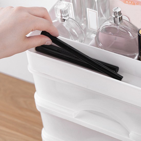 Plastic Cosmetic Drawer Makeup Organizer Storage Box Container Holder Desktop with Drawer