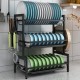 Three-tier Kitchen Multi-function Storage Rack and Dish Rack Storage Cabinet