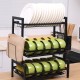 Three-tier Kitchen Multi-function Storage Rack and Dish Rack Storage Cabinet