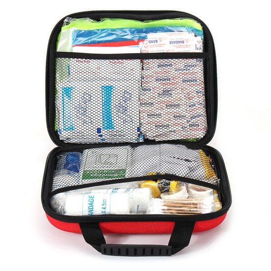 238PCS Red First-Aid Kit 38 Kinds 238 Components Emergency Kit Outdoor Vehicle Emergency Kit EVA Red Kit