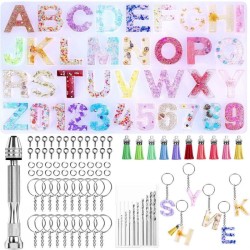 Alphanumeric Crystal Drop Pendant Mirror Silicone Mold DIY Epoxy Key Pendant Tool Set Alphanumeric Crystal Drop Pendant Mirror Silicone Mold DIY Epoxy Key Pendant Tool Set