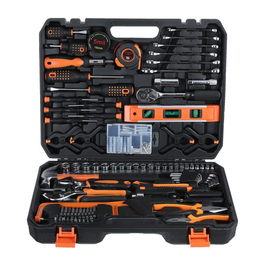 TS-CH2 168 Piece Socket Wrench Auto Repair Tool Mixed Tool Set Hand Tool Kit with Plastic Toolbox Storage Case