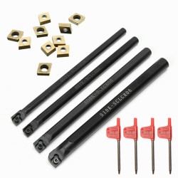 4pcs 6/7/8/10mm SCLCR06 Turning Tool Holder Lathe Boring Bar With 10pcs CCMT060204 Inserts 4pcs 6/7/8/10mm SCLCR06 Turning Tool Holder Lathe Boring Bar With 10pcs CCMT060204 Inserts