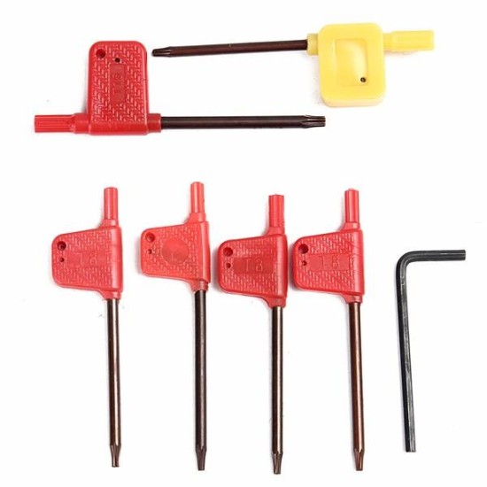 7pcs 12mm Shank Lathe Turning Tool Holder Boring Bar with 7pcs Carbide Insert and Wrench