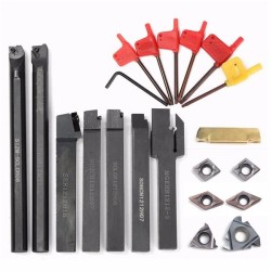 7pcs 12mm Shank Lathe Turning Tool Holder Boring Bar with 7pcs Carbide Insert and Wrench 7pcs 12mm Shank Lathe Turning Tool Holder Boring Bar with 7pcs Carbide Insert and Wrench
