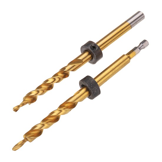 9.5mm Twist Step Drill Bit 3/8inch Round/Hex Shank Drill for Woodworking Pocket Hole Jig