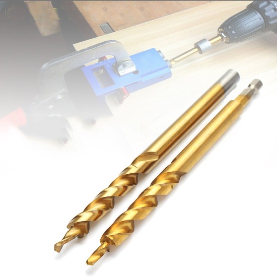 9.5mm Twist Step Drill Bit 3/8inch Round/Hex Shank Drill for Woodworking Pocket Hole Jig