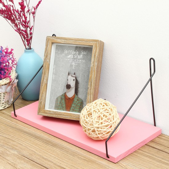 1PC Length 30CM/40CM/50CM Pink Wall Mounted Industrial Retro Assemble Wood Shelf Organization For Indoor Decorations Shelf Bracket