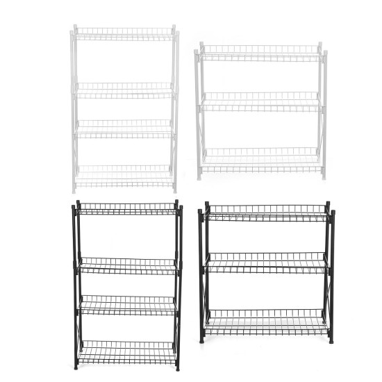 3/4 Kitchen Storage Rack Floor Multi-layer Storage Rack Household Steel Frame Basket Storage Rack Shelf