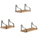 3Pcs Wall Shelf Floating Vintage Wooden Display Stand Storage Shelf Rack