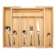 7 Cells Wooden Cutlery Drawer Draw Organiser Bamboo Expandable Tray