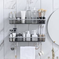Bathroom Triangular Shower Shelf Corner Bath Storage Holder Rack With Hooker Bathroom Triangular Shower Shelf Corner Bath Storage Holder Rack With Hooker