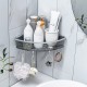 Bathroom Triangular Shower Shelf Corner Bath Storage Holder Rack With Hooker