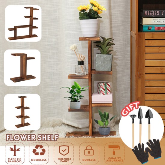 Fashion Multi-Tier Wooden Plant Stand Flower Display Rack Indoor Outdoor Flowers