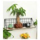 Fashion Wooden Iron Storage Holder Home Storage Shelf Wall Hanging Storage Box