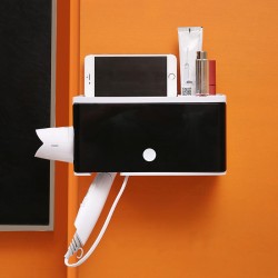 Hair Dryer Holder Stand Wall Mount Hanger Plastic Bathroom Organizer Shelf Rack Hair Dryer Holder Stand Wall Mount Hanger Plastic Bathroom Organizer Shelf Rack