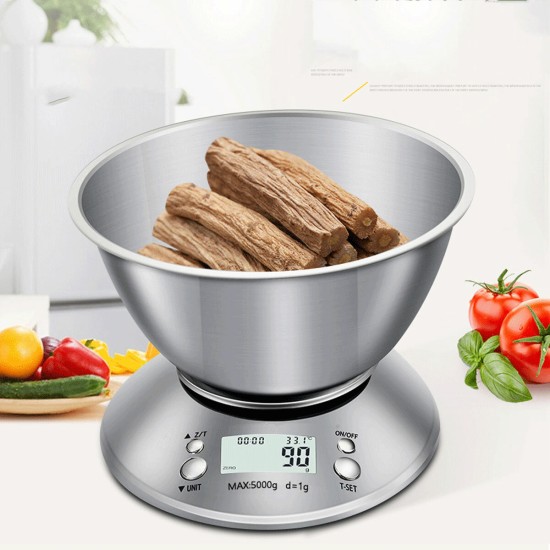 Digital Kitchen Scale LCD Display Stainless Steel Baking High Precision Removable Kitchen Scale