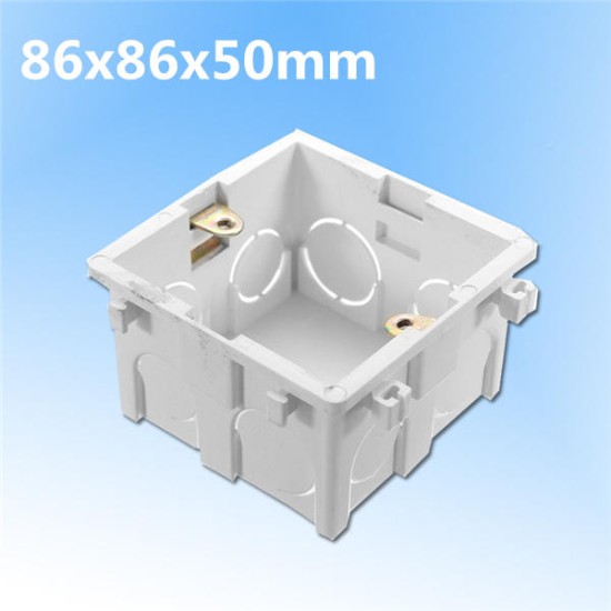 86x86mm Wall Plate Box Universal White Socket Switch Back Cassette