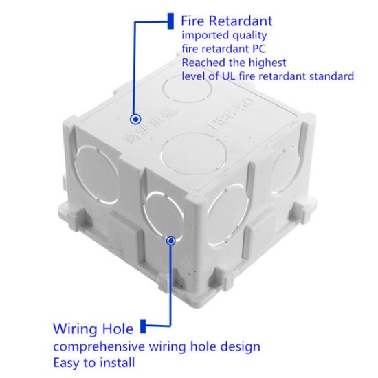 86x86mm Wall Plate Box Universal White Socket Switch Back Cassette