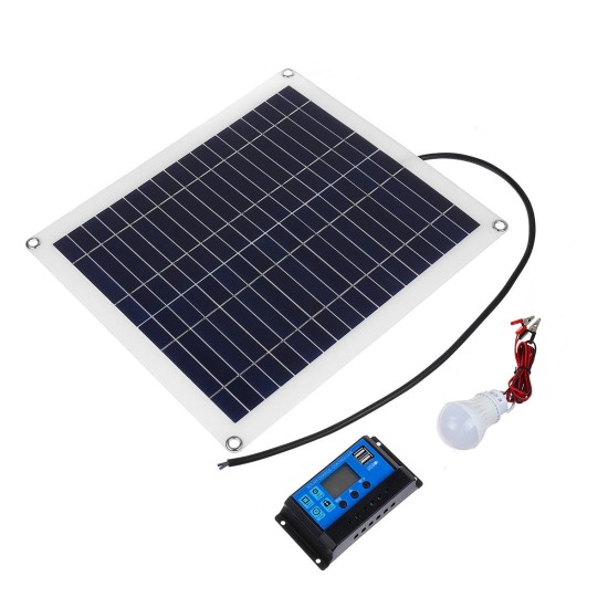 Monocrystalline Solar Panel Solar Powered Panel Kit 2Pcs 5W Bulb With 10A Solar Controller