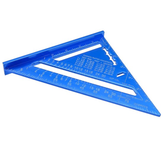 Angle Ruler 7/12 inch Metric Aluminum Alloy Triangular Measuring Ruler Woodwork Speed Square Triangle Angle Protractor