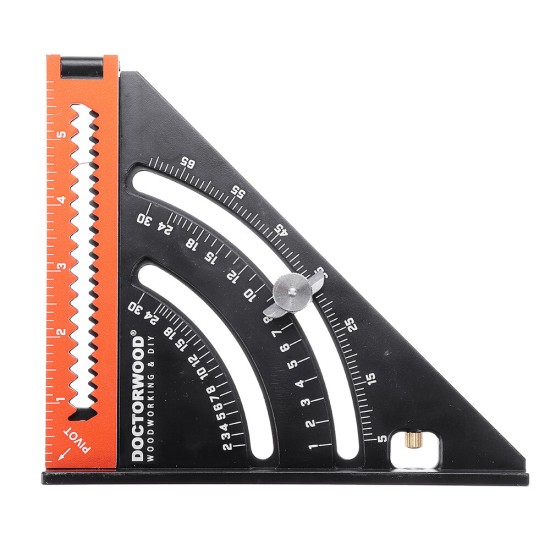 6 Inch Extendable Multifunctional Folding Triangle Ruler Carpenter Square with Base Precision Goniometer Multi-angle Measurement Woodworking Tools